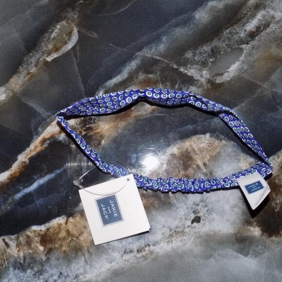 Janie and Jack Perwinkle W/Dots Elastic Headband Size OS Girl's NEW - Picture 2 of 3